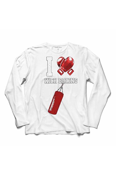 Kendim Seçtim I Love Kick Boxing Mănuși de box Tricou cu mânecă lungă Tricou ...