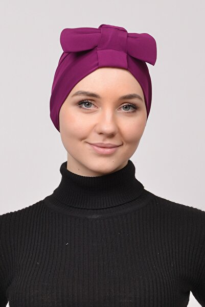 Altobeh Hijab reversibil cu fundă, tip bonetă - mov