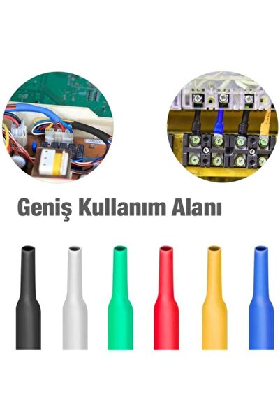 Ally 5 Renk Makaron Isı Ile Daralan Kablo Seti 530 Adet 8 Boy Set Çok Renkli