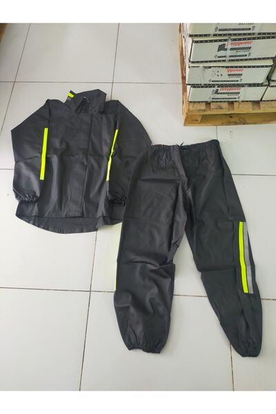 3X Yağmurluk Alt Ust Reflektörlü Deri M.l.xl.xxl