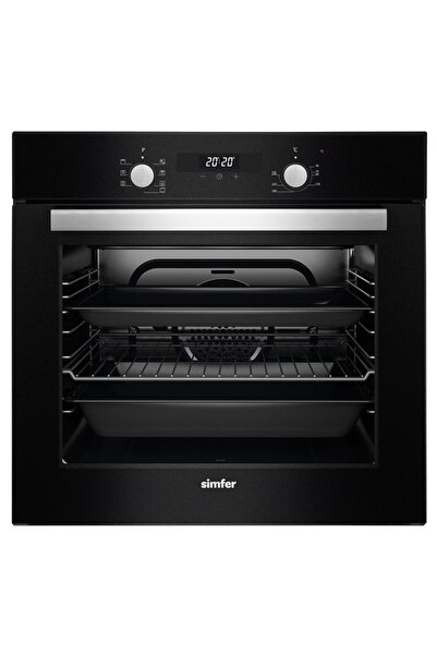 Simfer 8 Fonksiyon 60 Lt Siyah Multi Turbo Dijital Ankastre Set ( Fırın + Ocak + Davlumbaz)
