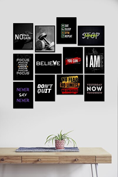 takivis Gym Fitness Spor 12 Parça Mdf Tablo