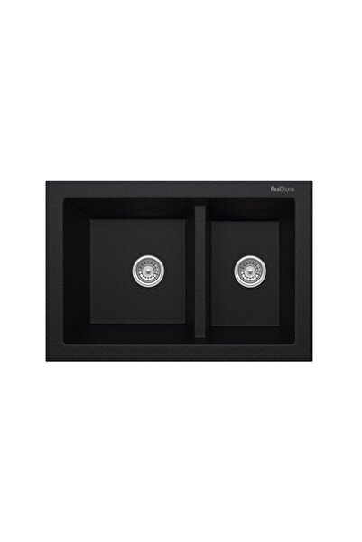 RealStone Iki Gözlü Granit Eviye P018 Bergama - Siyah