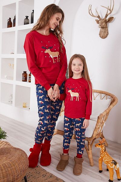 Rolypoly Deer Red Women's Long Sleeve Pajama Set