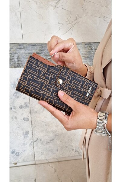 Just Polo محفظة نسائية بنية متعددة الأقسام تحتوي على 27 حجرة