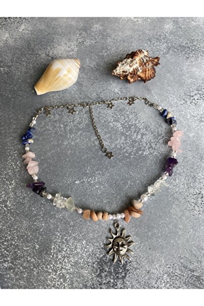 Mosby الإجهاد شقرا قلادة الحجر الطبيعي