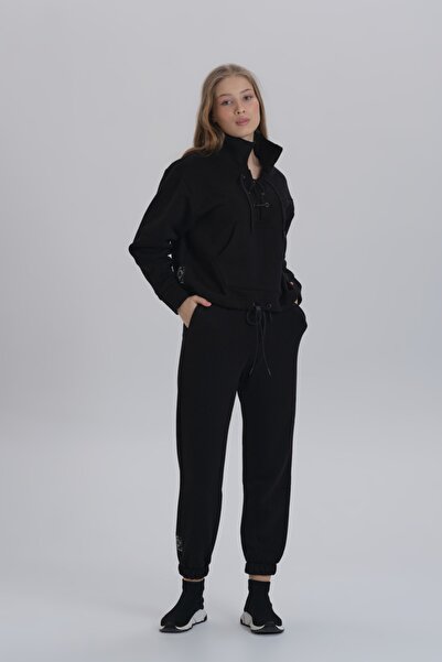 DAVID&GERENZO Σετ αθλητική φόρμα με μαύρο γιακά με λεπτομέρεια με ραβδώσεις