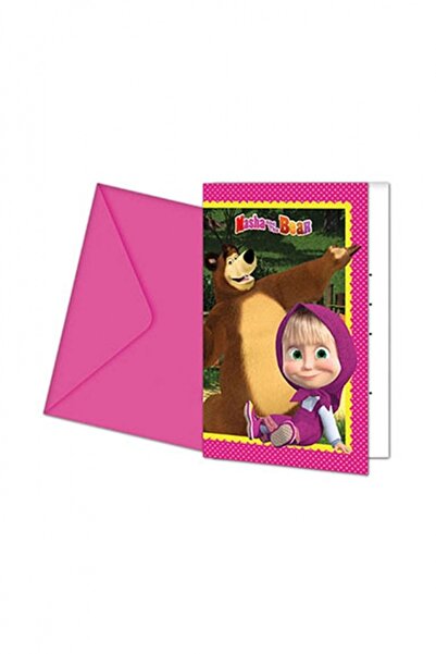 Masha And The Bear Davetiye Set 6 lı