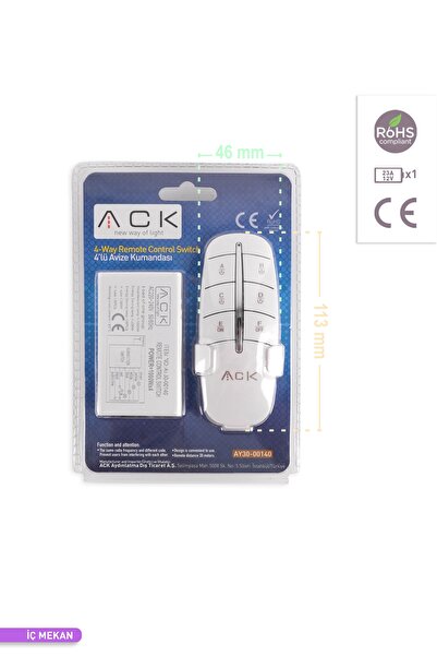 ACK 4 Lü Avize Kumandası 220v 200w-1000w