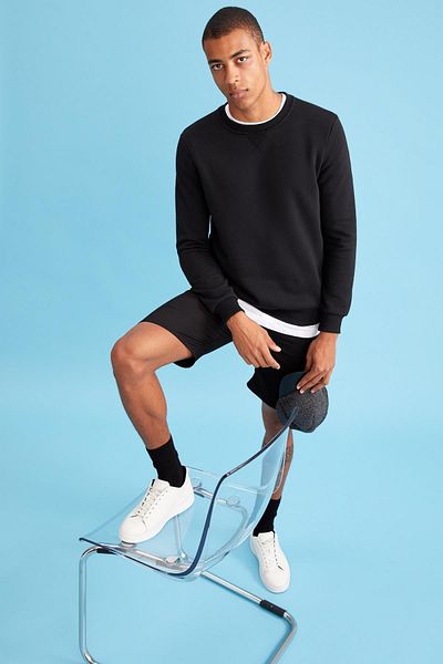 DeFacto Regular Fit Crew Neck Basic βαμβακερό φούτερ