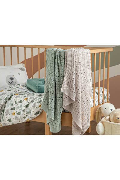 English Home Adella Pamuklu Triko Bebe Battaniye 80x120 Cm Bej