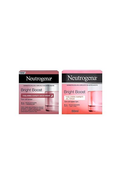 Neutrogena Bright Boost Yaşlanma Karşıtı Gece Kremi 50 Ml Ve Jel Krem 50 Ml