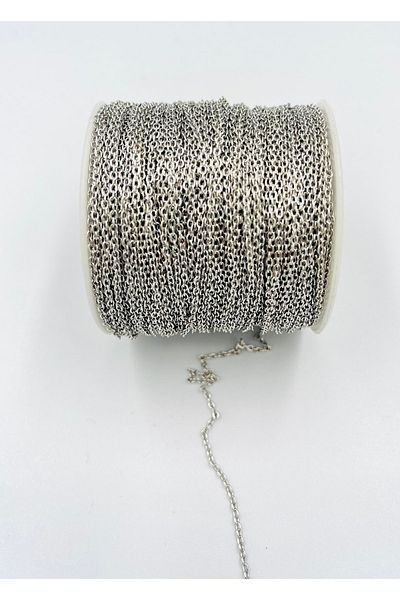 yiğit aksesuar Non Darkening Silver Plated Chain 5 Meters