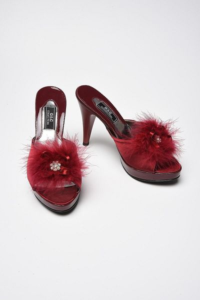 GC Burgundy Bridal Slippers 145b