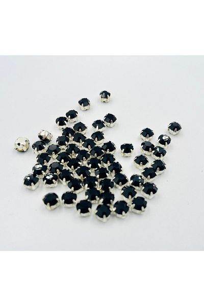 yiğit aksesuar 6 Mm Case Planted Glass Stone Black 100 Pieces
