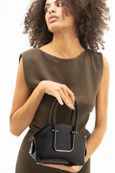 Valentino Orlandi Patent Leather Black Women's Handbag - Vlt075