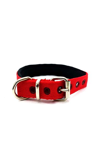 Tasma Market Red Soft Textured Small Breed and Puppy Column Dog Collar