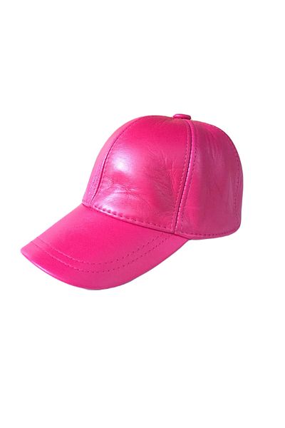 BY SCK Unisex Fuchsia Genuine Real Leather Hat Beanie - Winter Hat - New Season