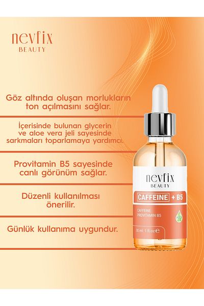 Nevfix Beauty Caffeine Vitamin B5 Serum 30 Ml