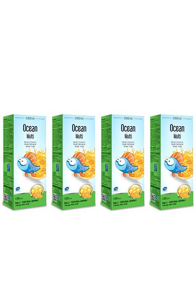 Ocean 150 Ml Multi Syrup - Honey Orange Concentrate, 4 Boxes
