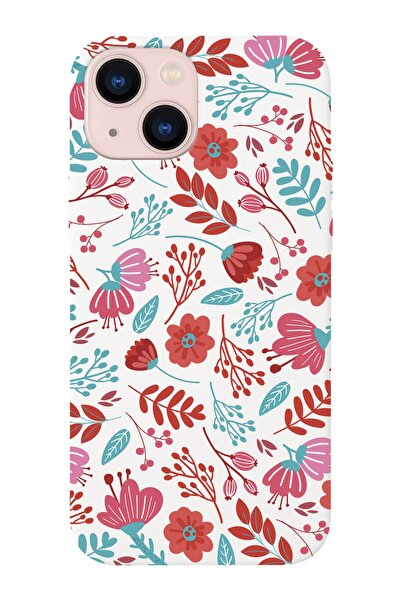 shoptocase Iphone 13 Uyumlu Çiçekler Tasarımlı Premium Lansman Telefon Kılıfı