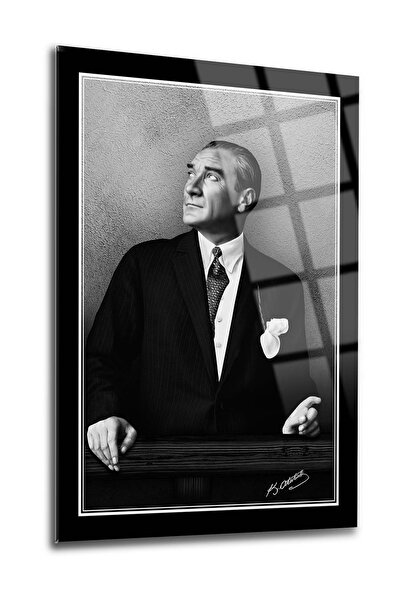 SRD Concept Atatürk 98 Cam Tablo-atatürk Tablosu-bayrak Tablosu