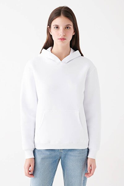Mavi Women's Hooded White Basic Sweatshirt167299-70000