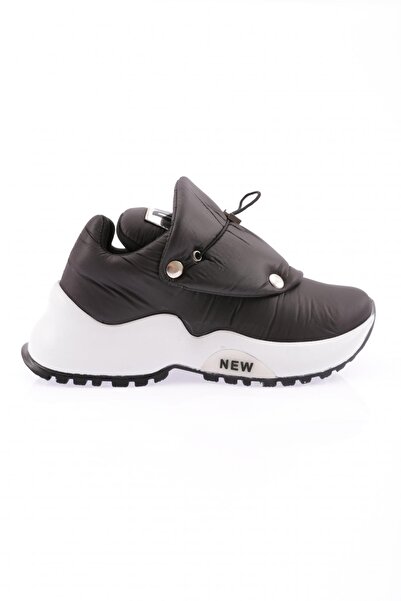 DGN Women's Black Sneakers - Parachute Fabric, Elastic Front and Thick Sole 6...