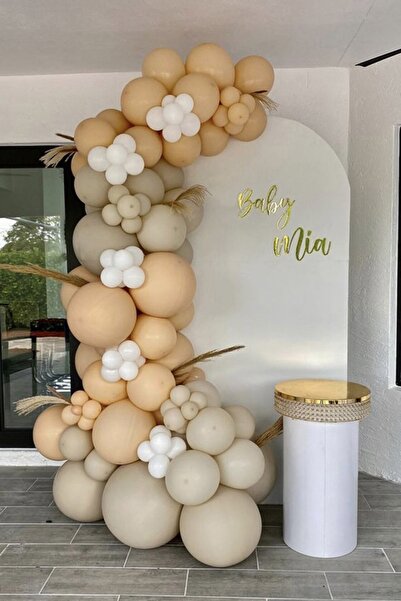 Trend Hediye Sepeti ريترو البحر الرمال الجلد اللون الأبيض 100 قطعة سلسلة بالون