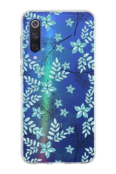 PrintiFy Xiaomi Mi 9 Se Uyumlu Kapak Floral Su Yeşili Tasarımlı Şeffaf Siliko...