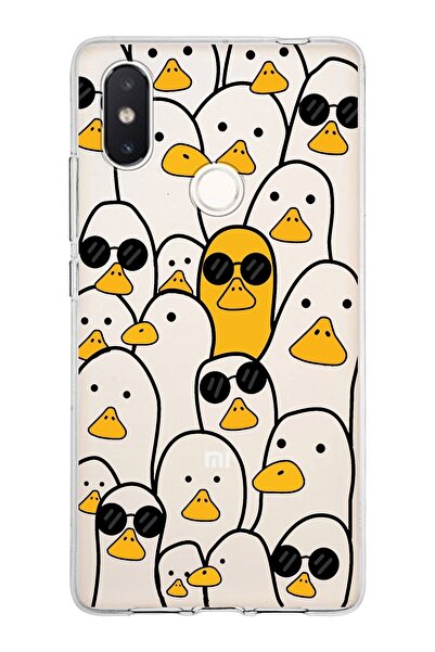 PrintiFy Xiaomi Mi 8 Se Uyumlu Kapak Duck Tasarımlı Şeffaf Silikon Kılıf
