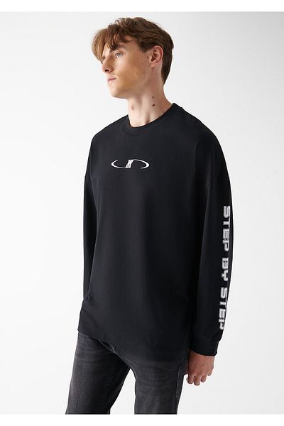 Mavi Move Ahead Printed Black T-Shirt Oversize / Wide Cut 0611064-900