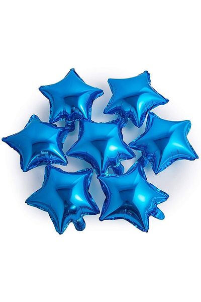 RÖNESANS PARTİ Blue Star Foil Balloon 45 cm - 3 Pieces