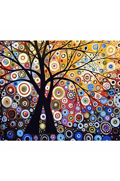kendinyaphobi Sayılarla Boyama Seti Rulo Çerçevesiz Mistik Ağaç  40 x 50 cm
