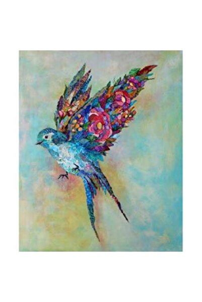 kendinyaphobi Sayılarla Boyama Seti Çerçeveli Kasnaklı Boyalı Kuş  40 x 50 cm