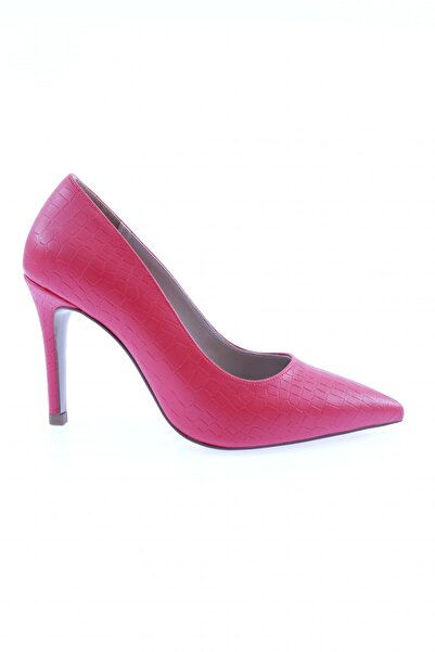 DGN Women's Pointed Toe Low-Cut Heeled Shoes Red Crocodile 2192112821