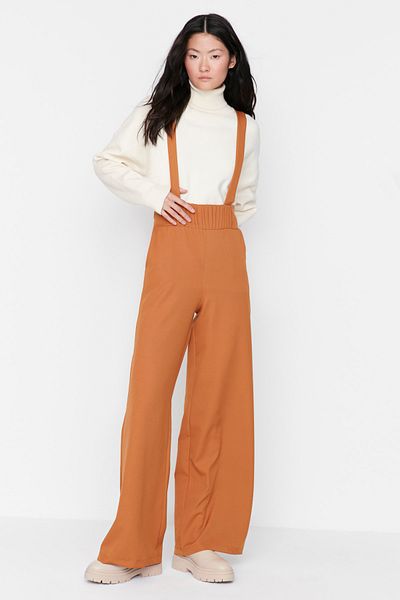 Trendyol Collection Brauner gewebter Overall mit langen Trägern TWOAW22TU0284