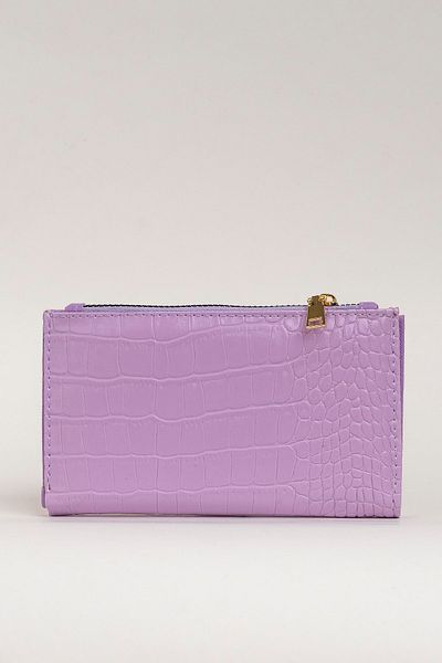 Çantacımstore Women's Croco Patterned Wallet Lilac 9022