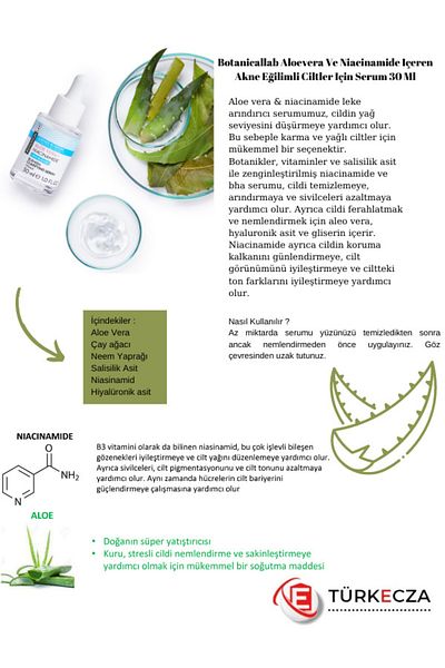 Botanicallab سيروم الصبار والنياسيناميد 30 مل + قناع طين الكركم 100 مل