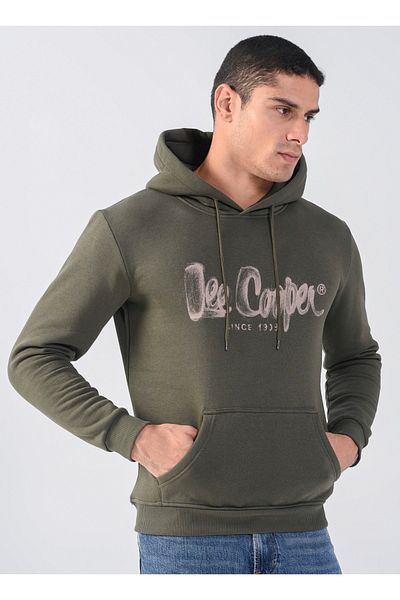 Lee Cooper Ανδρικό φούτερ με κουκούλα Khaki 231 Lcm 241014 Gregor