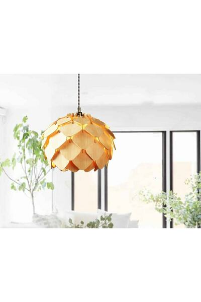 hü ma tasarım ve aksesuar Esdörtgen Modern Tasarım Globe Küre Doğal Ahşap Mdf...