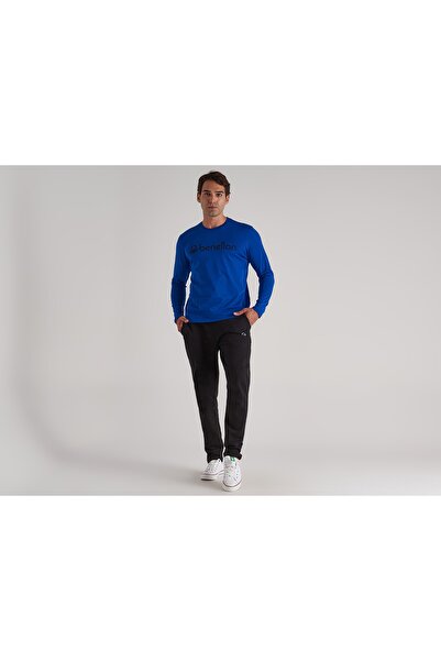 United Colors of Benetton Mânecă lungă pentru bărbați tricou Bnt-m23015 Albastru