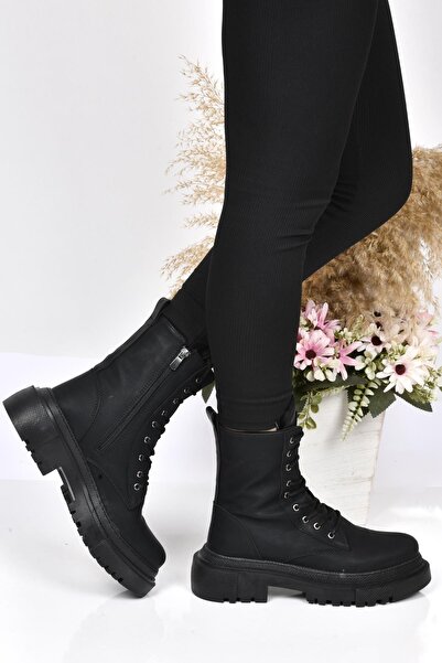 M.P. Mp 222-2770 Чорні жіночі черевики на плоскій підошві із застібкою-блискавкою