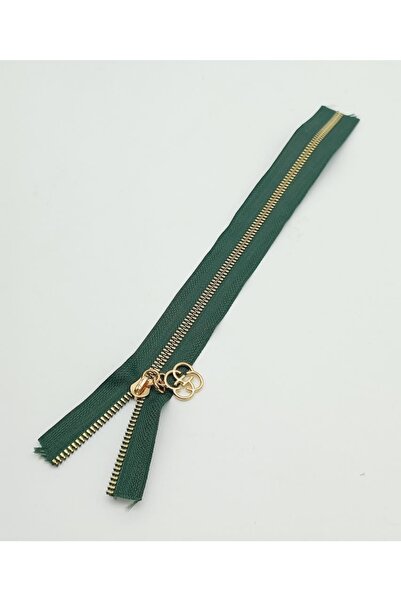 angel çanta aksesuar Fermoar cu tăblie 30 Cm Metal Auriu Deschis Verde Smarald