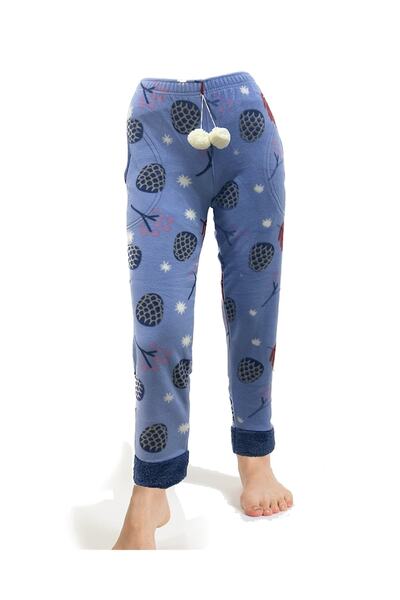 CALİA Kadın Polar Kışlık Pijama Altı Cepli