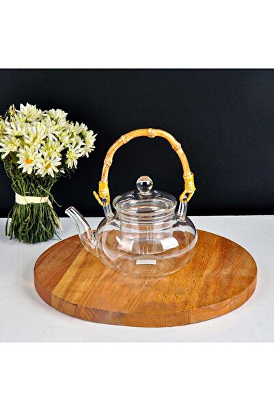 Paçi 1200 Ml Bambu Saplı Isıya Dayanıklı Cam Demlik