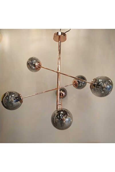 Favori Aydınlatma 6'lı Modern Terazi Avize Bakır E-14 Duy