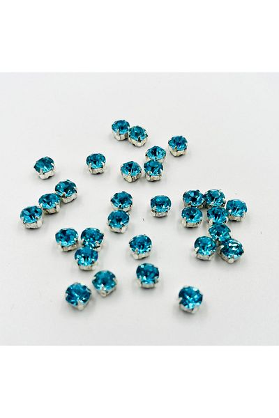 yiğit aksesuar 6 Mm Case Planted Glass Stone Light Blue 200 Pieces