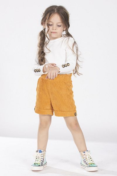 DMB BOYS & GIRLS Costum pentru fete 4-8 ani, cu mânecă lungă, pantaloni scurți din catifea