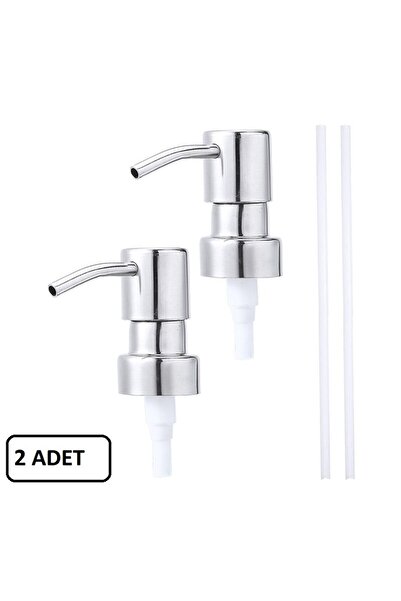 Kalbelek Yedek Sıvı Sabunluk Pompası Krom Kaplama Gümüş Renk -28 Mm Çap 2 Adet